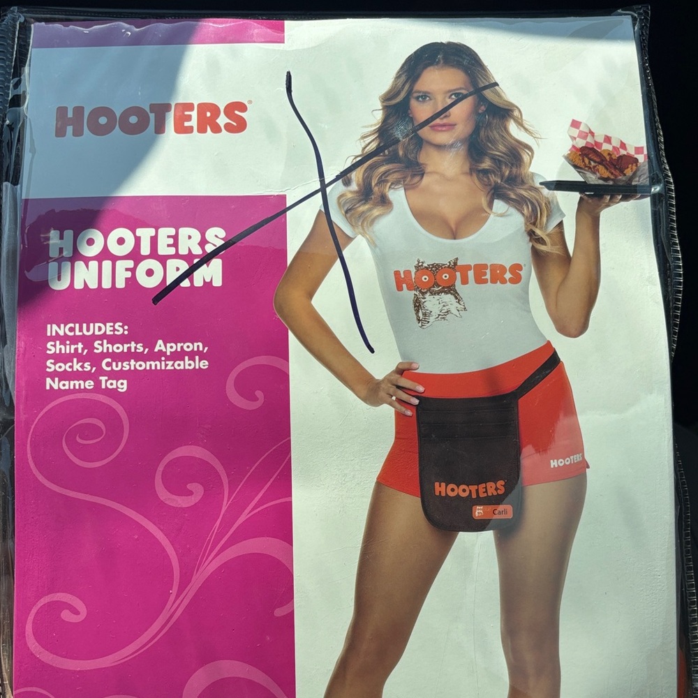 Hooters Costume - White and Orange Small